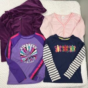 Girls Long Sleeve Shirt Cardigan Jacket Bundle size medium Hanna Andersson‎